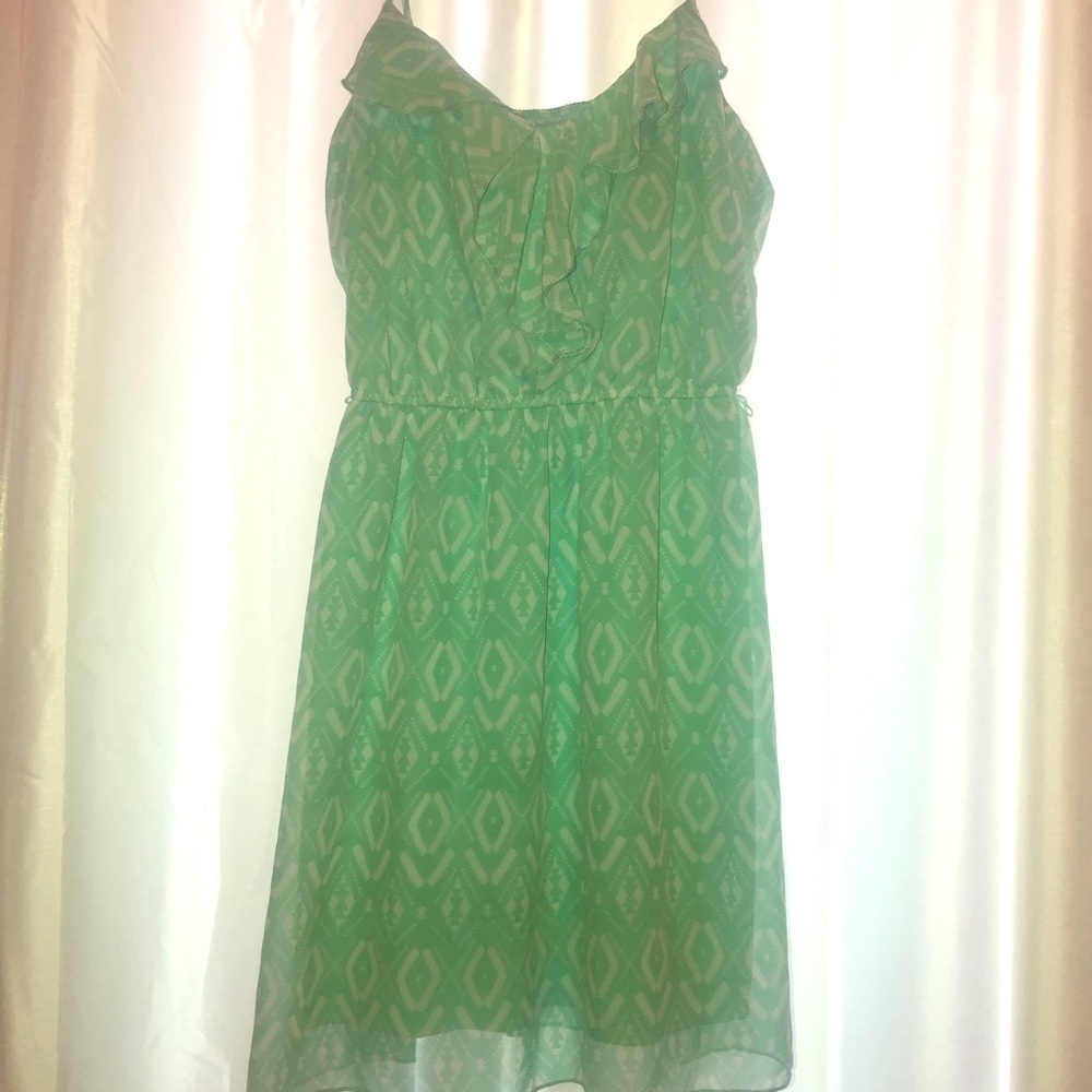Pastel Green Spaghetti Strapped Dress.